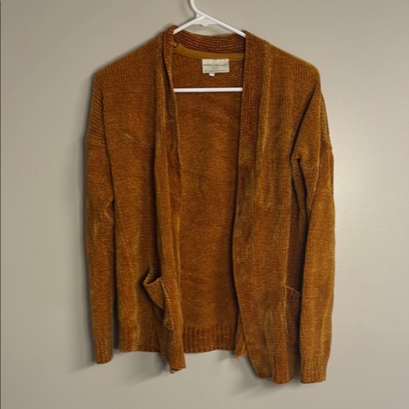 Bobbie Brooks Brown Cardigan Lightweight Open-Front Sweater Chenille - Picture 1 of 3